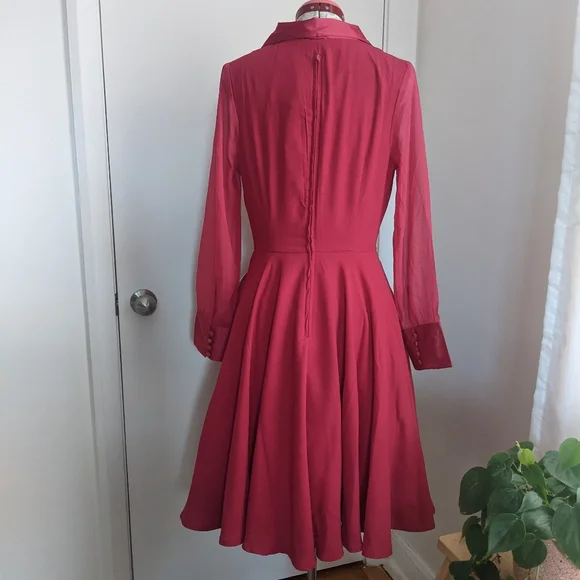 Timeless London burgundy swing dress - Picture 2 of 2